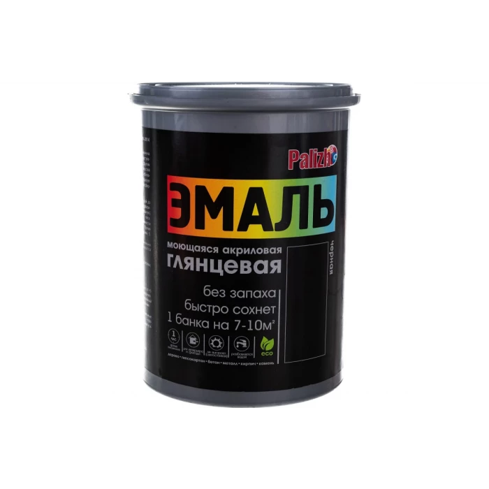 Акриловая эмаль PALIZH глянцевая №608 черная 1кг 1/6 11605622