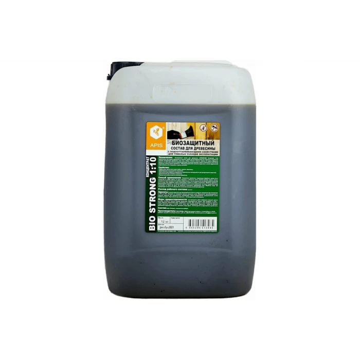 Биозащитный состав для древесины APIS Strong-bio (концентрат 1:10; канистра; 12 кг) 4665296512246