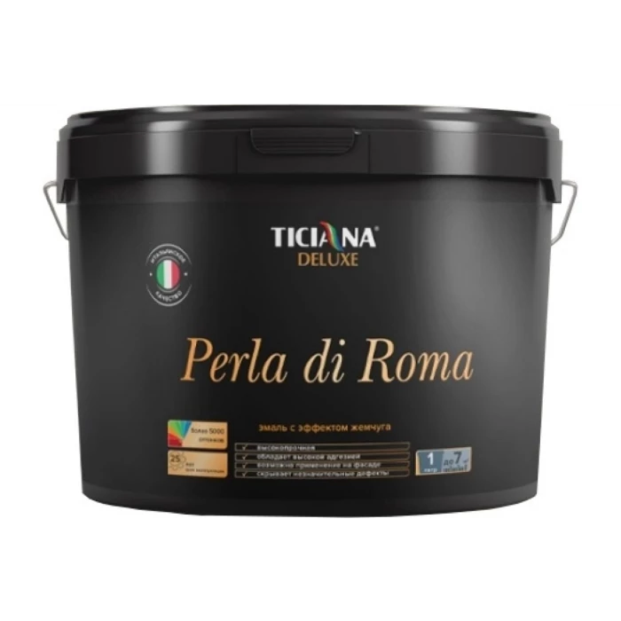 Акриловая эмаль Ticiana DeLuxe Perla di Roma с эффектом жемчуга, 0.9 л 4300002975