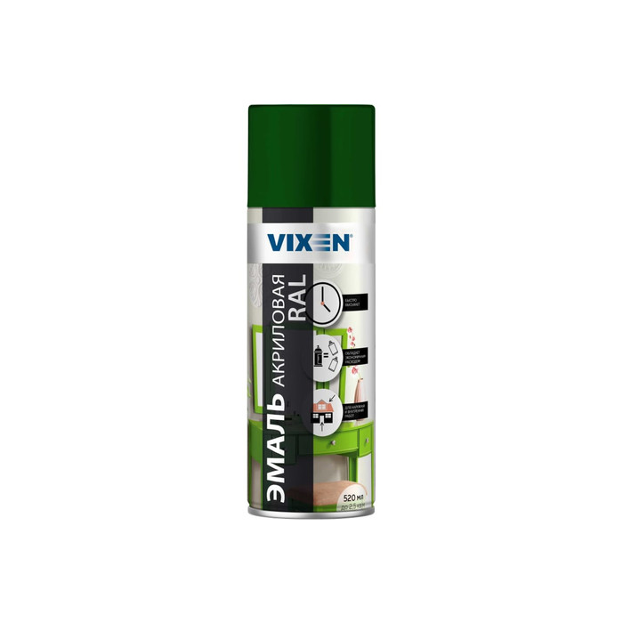 Акриловая эмаль VIXEN зеленый мох, аэрозоль, 520 мл VX36005