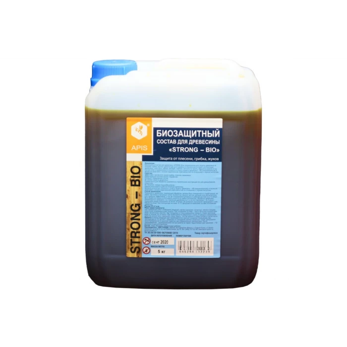 Биозащитный состав для древесины APIS Strong-bio канистра 5 кг 4665296512239
