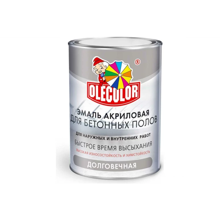 Акриловая эмаль для бетонных полов OLECOLOR серый, 20 кг 4300007420