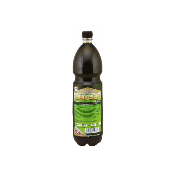 Биозащитный состав для древесины БАРЬЕР БИО мореный дуб, бутылка ПЭТ 1.5 кг 4665296510693