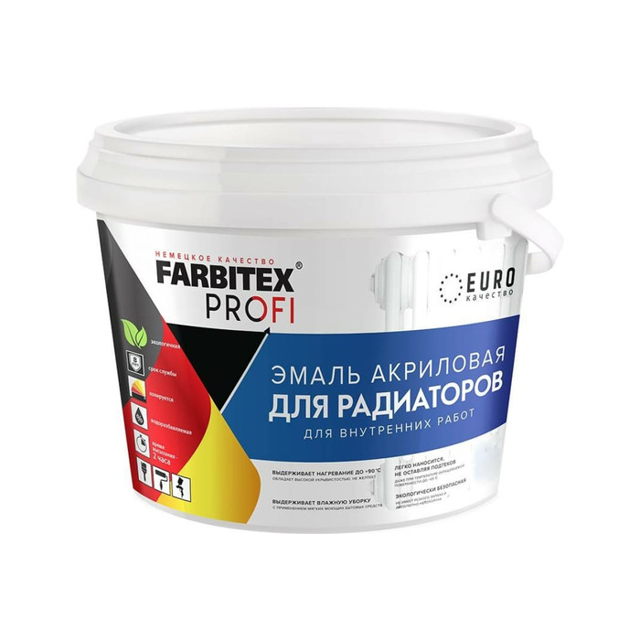 Акриловая эмаль для радиаторов Farbitex 2.5 л 4300009499