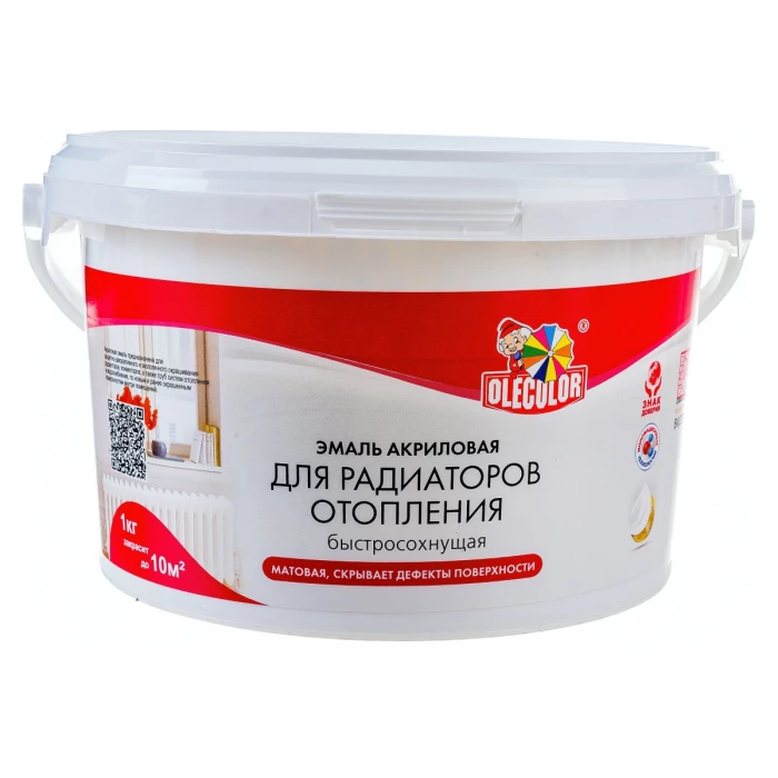 Акриловая эмаль для радиаторов отопления OLECOLOR 2.5 кг 4300005664