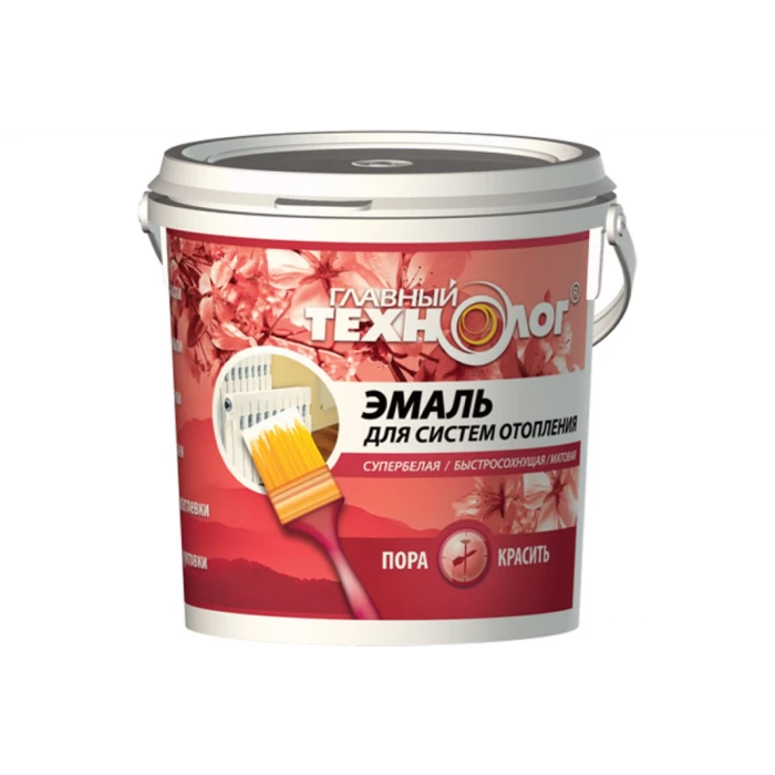 Акриловая эмаль НОВБЫТХИМ для радиаторов супербелая 1кг 1246