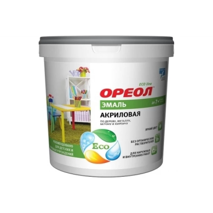 Акриловая эмаль Ореол (глянцевая; белая; пластик; 2.5 кг) 70645