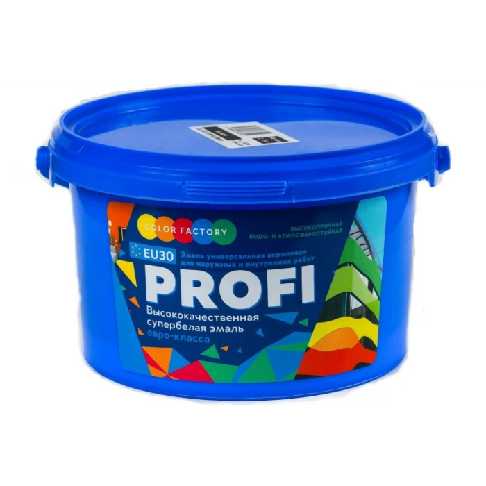 Акриловая эмаль ФАБРИКА ЦВЕТА EU-30 PROFI глянцевая 2,5 кг ТД000001710