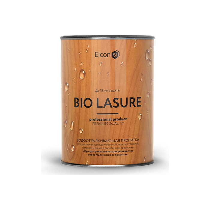 Водоотталкивающая пропитка Elcon Bio Lasure для защиты дерева до 15 лет, антисептик (бесцветная; 0.9 л) 00-00461939