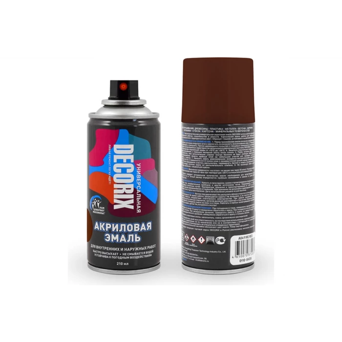 Аэрозольная акриловая эмаль Decorix (универсальная; коричневый; 210 мл) 0110-39 DX