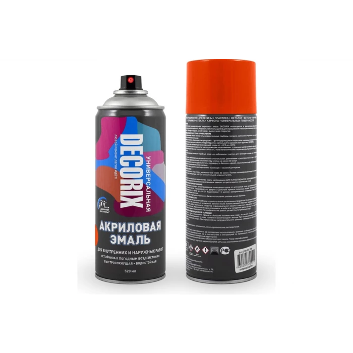 Аэрозольная акриловая эмаль Decorix (универсальная; оранжевый; 520 мл) 0101-03 DX