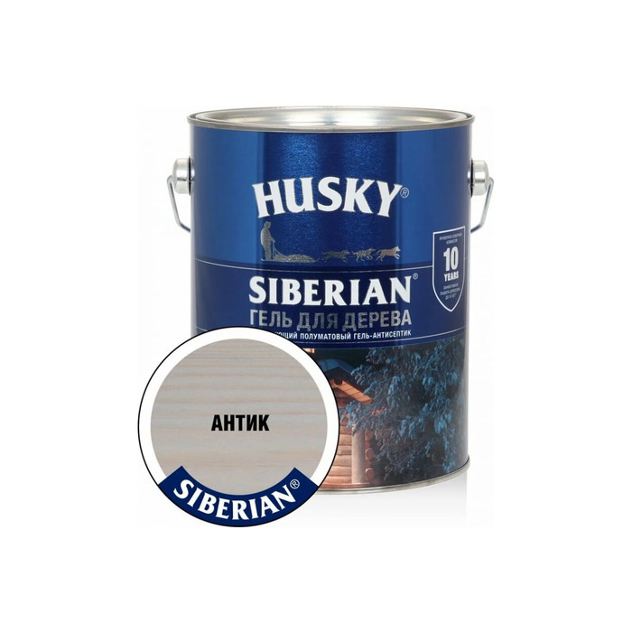 Гель-антисептик для дерева HUSKY SIBERIAN полуматовый антик 2,7 л 25284 фото 2