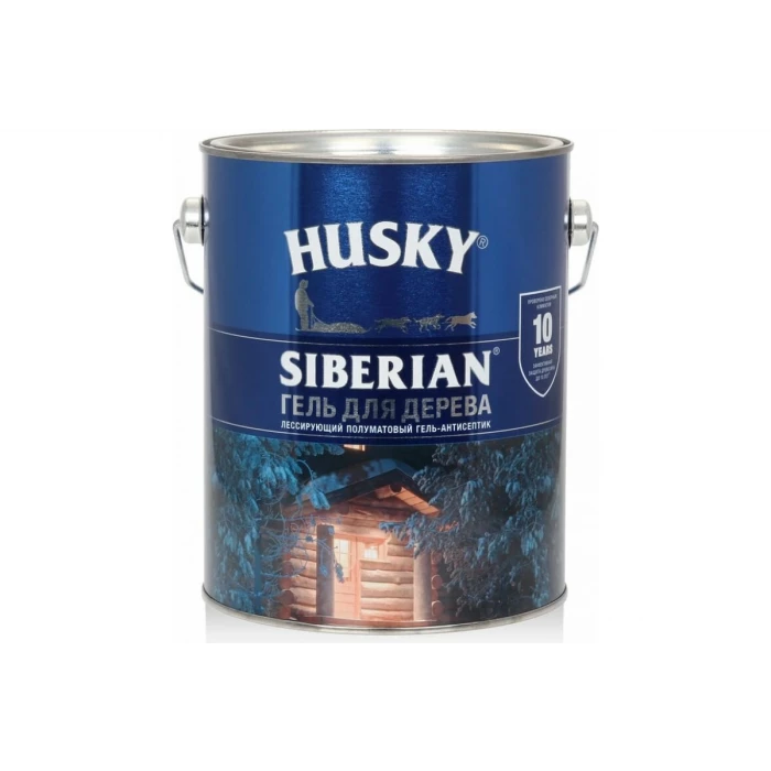 Гель-антисептик для дерева HUSKY SIBERIAN полуматовый красное дерево 2,7 л 25289