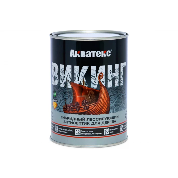 Гибридный лессирующий антисептик для дерева РОГНЕДА Акватекс Викинг (палисандр; 0.75 л) 220979