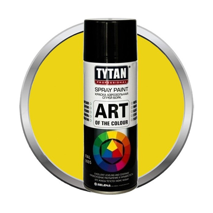 Аэрозольная краска TYTAN PROFESSIONAL ART OF THE COLOUR RAL1018, желтая 400мл 93601 фото 2