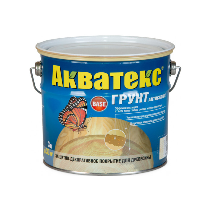 Грунт-антисептик Акватекс 3 л 4 14037