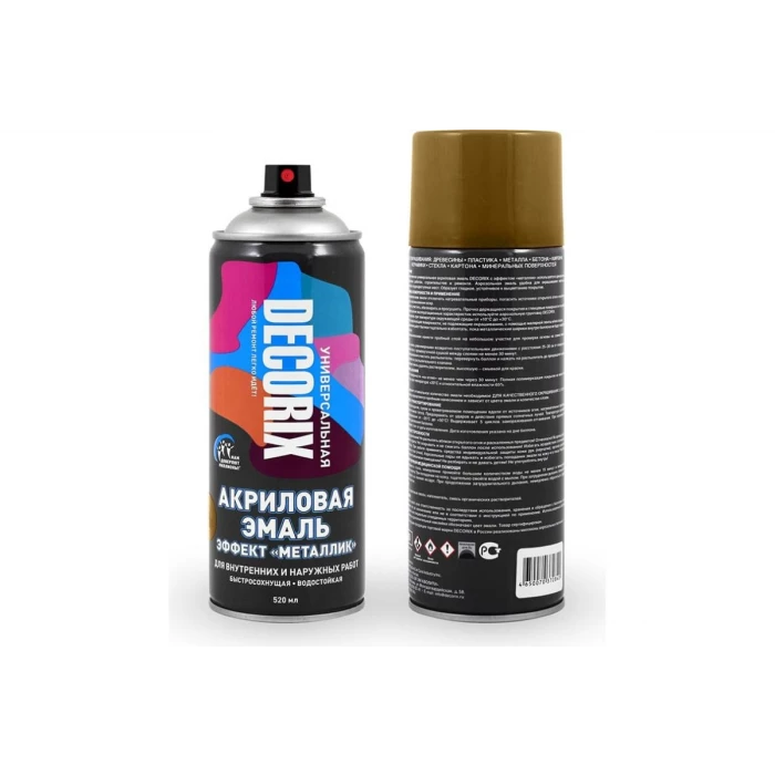 Аэрозольная эмаль Decorix (металлик; глянцевая; акриловая; медь; 520 мл) 0103-07 DX