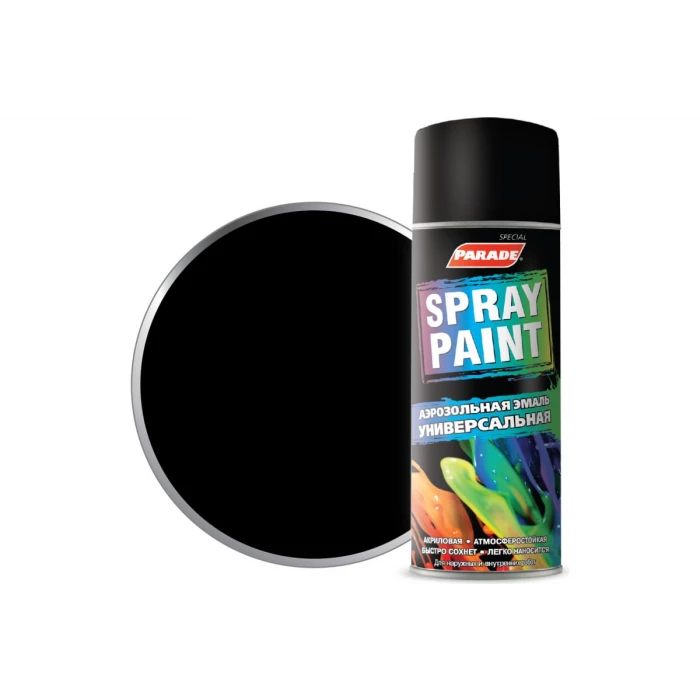 Аэрозольная эмаль PARADE SPRAY PAINT RAL 9005 Черный матовый Лк-00008534