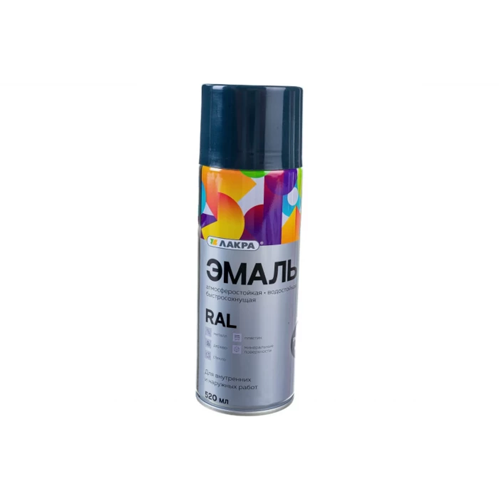 Аэрозольная эмаль ЛАКРА графитово-серая RAL 7024 Лк-00012495