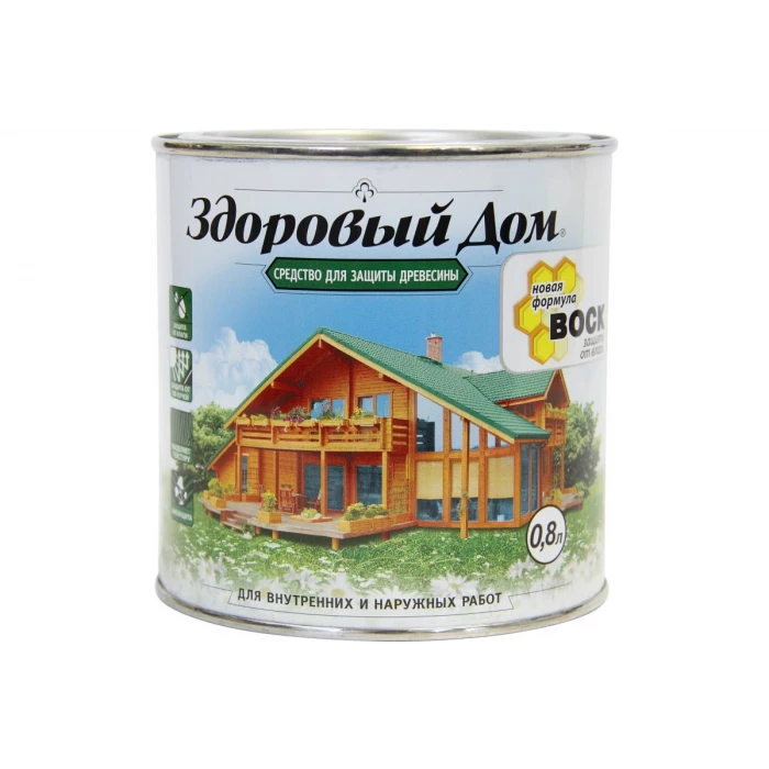 Деревозащитное средство Здоровый Дом бесцветный 0,8 л 90000857483