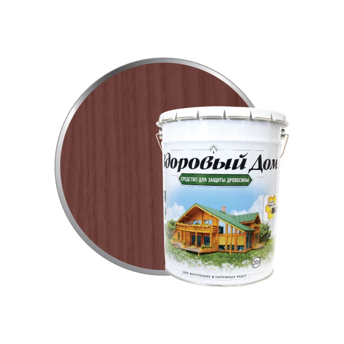 Деревозащитное средство Здоровый дом махагон, 20 л 90000857530