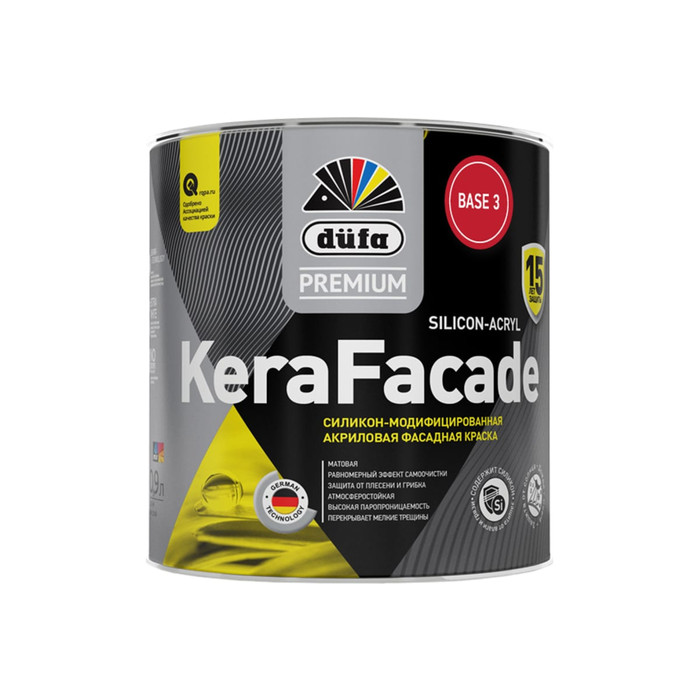 Водно-дисперсионная краска Dufa KeraFacade Premium база 3, 0.9 л МП00-009925