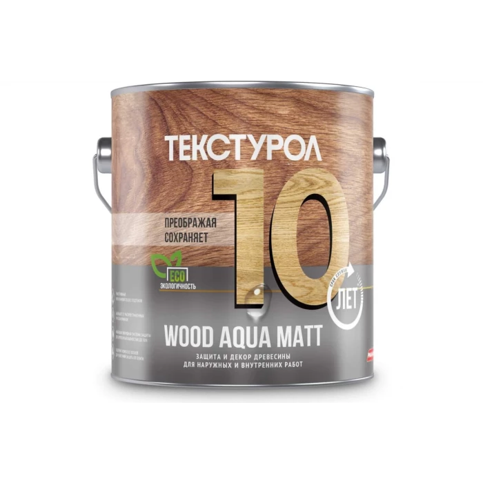 Деревозащитное средство на водной основе Текстурол WOOD AQUA MATT орех 2,5л Лк-00008231