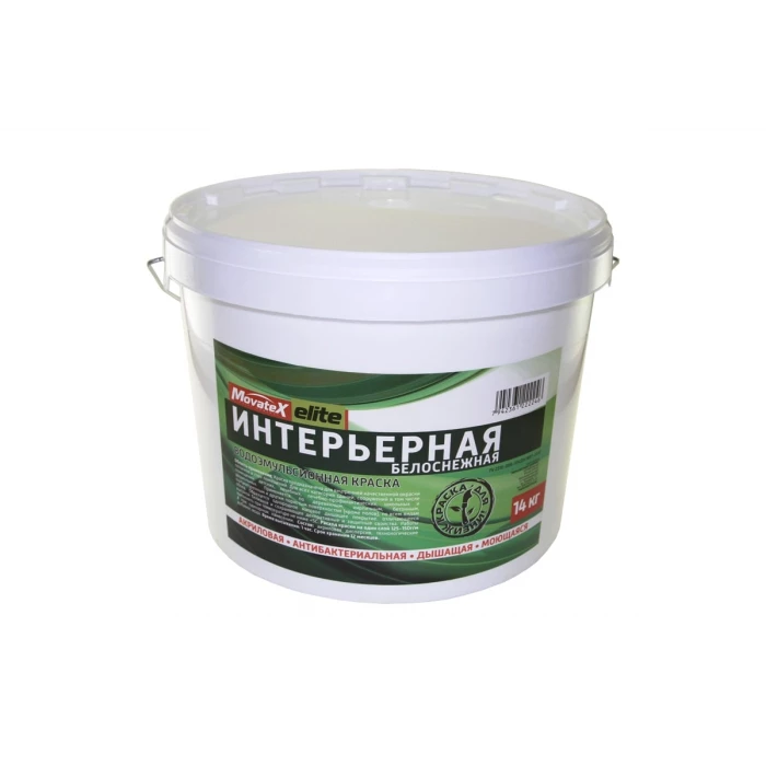 Водоэмульсионная краска Movatex Elite интерьерная, 14 кг Т11898