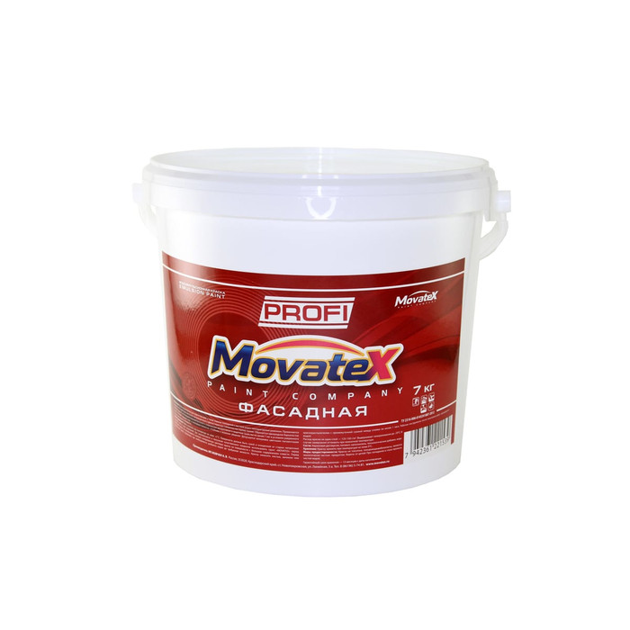 Водоэмульсионная краска Movatex PROFI фасадная, 7 кг Т04758