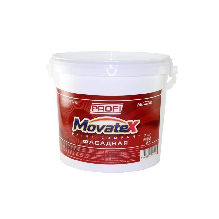 Водоэмульсионная краска Movatex PROFI фасадная, 7 кг Т04758