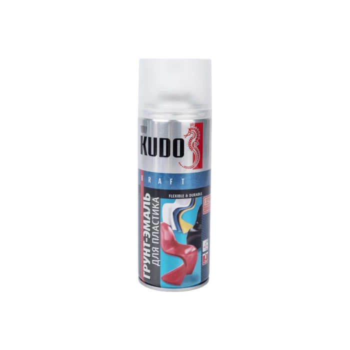 Грунт-эмаль для пластика KUDO быстросохнущая акриловая RAL 9005 чёрная KU-6002