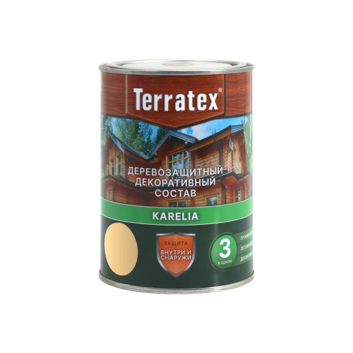 Деревозащитный декоративный состав ТЕРРАТЕКС бесцветный, 0.75 кг, 1 л ЭК000136987