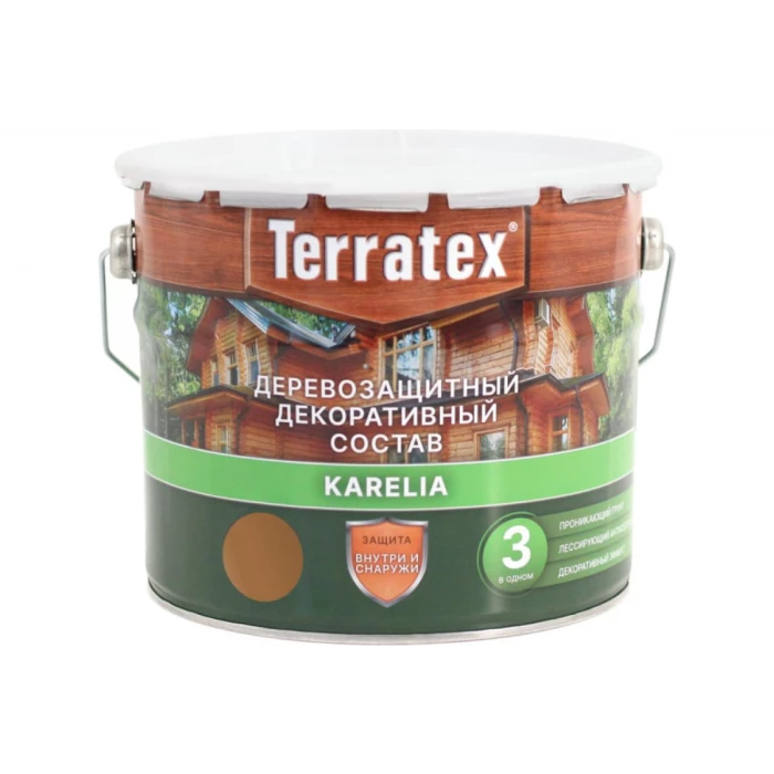 Деревозащитный декоративный состав ТЕРРАТЕКС орех, 2.25 кг, 3 л ЭК000136999
