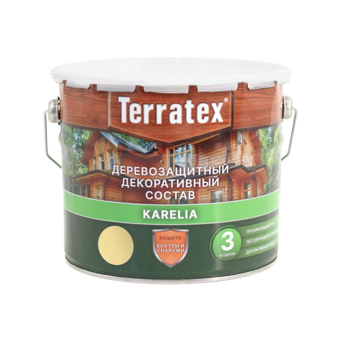 Деревозащитный декоративный состав ТЕРРАТЕКС сосна, 2.25 кг, 3 л ЭК000137005