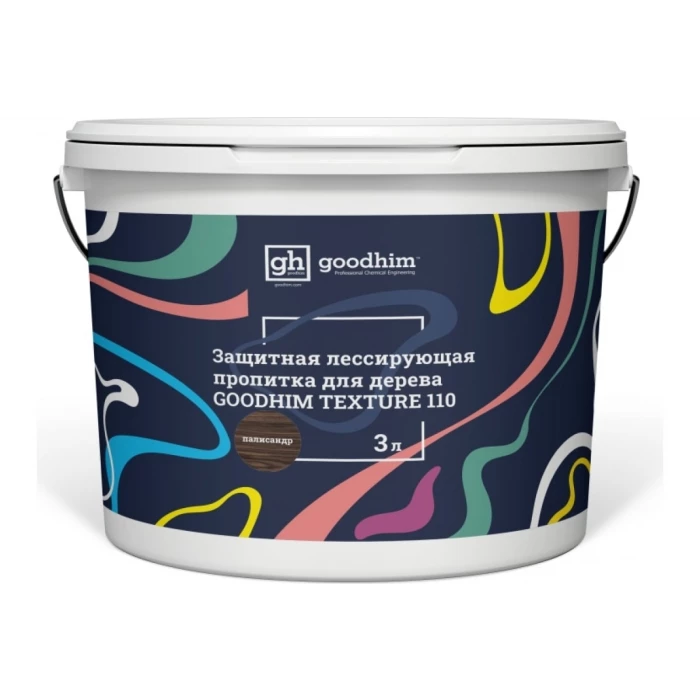 Защитная лессирующая пропитка для дерева Goodhim TEXTURE 110 Палисандр 3 л 71061