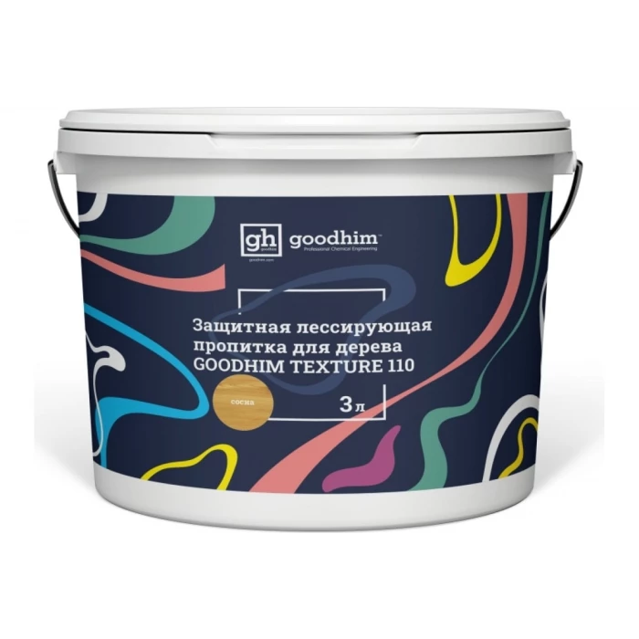 Защитная лессирующая пропитка для дерева Goodhim TEXTURE 110 сосна 3 л 71085