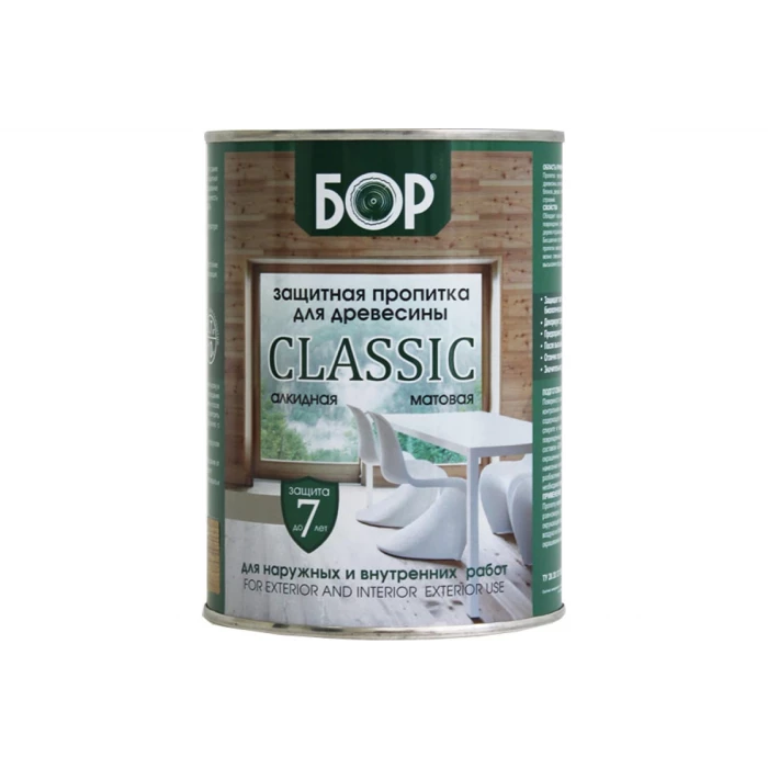 Защитная пропитка для древесины Бор CLASSIC дуб, банка 0,7 кг 4690417078707