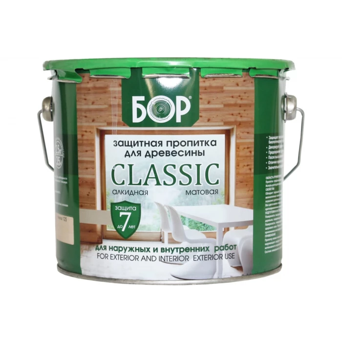 Защитная пропитка для древесины Бор CLASSIC орех, банка 2,5 кг 4690417078875