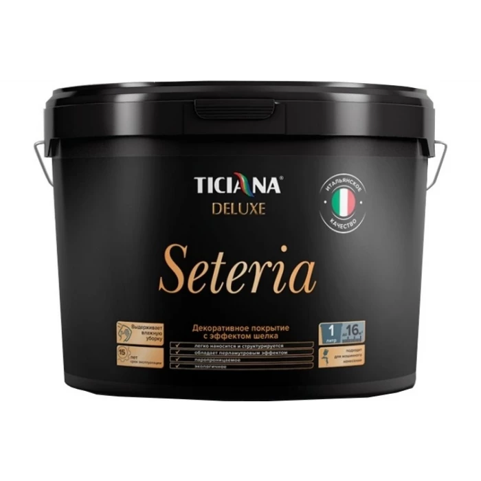 Декоративное покрытие с эффектом шелка TICIANA DELUXE Seteria золото, 0.9 л 4300002899