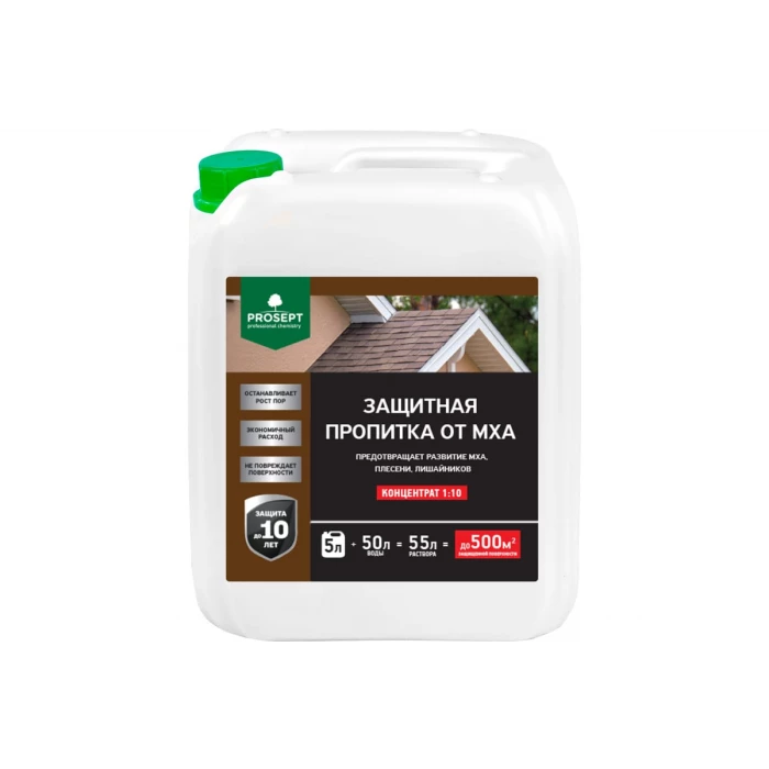 Защитная пропитка от мха PROSEPT концентрат 1:10 5 л 086-5
