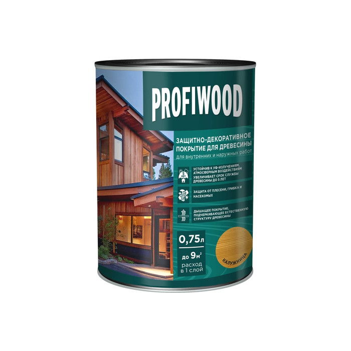 Защитно-декоративное покрытие для древесины PROFIWOOD (калужница; 0.75 л; 0.7 кг) 72620