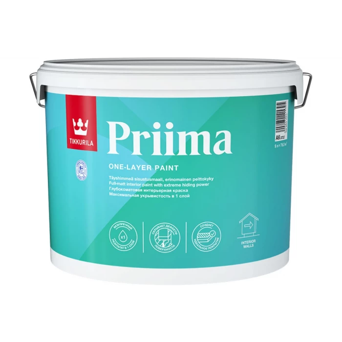 Интерьерная краска TIKKURILA Priima глубокоматовая 9 л 211882