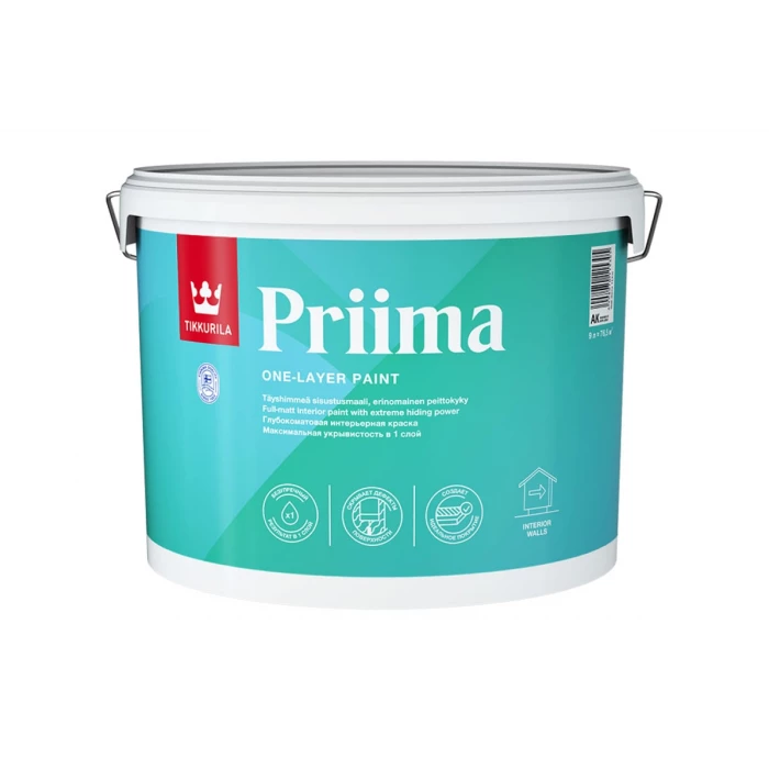 Интерьерная краска TIKKURILA Priima глубокоматовая, база С, 9 л 211885