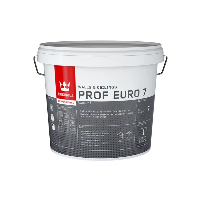 Интерьерная краска TIKKURILA Prof Euro 7 База С 9 л 51515
