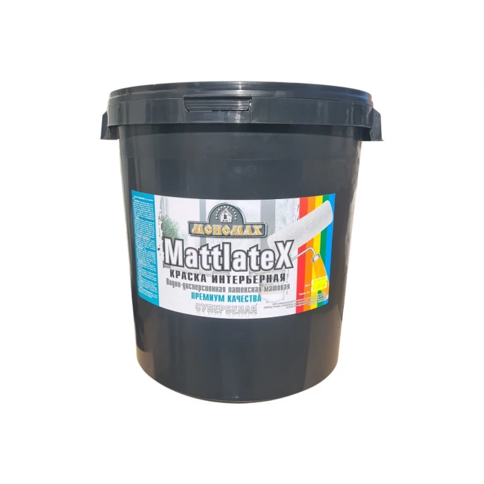 Интерьерная краска Мономах Mattlatex, супербелая 40кг 3крмт40б