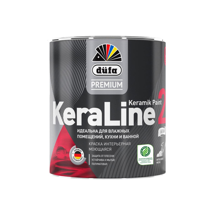 Краска Dufa Premium ВД KeraLine 20, база 1, 0,9 л МП00-006524
