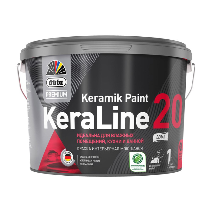 Краска Dufa Premium ВД KeraLine 20, база 1, 2,5 л МП00-006525