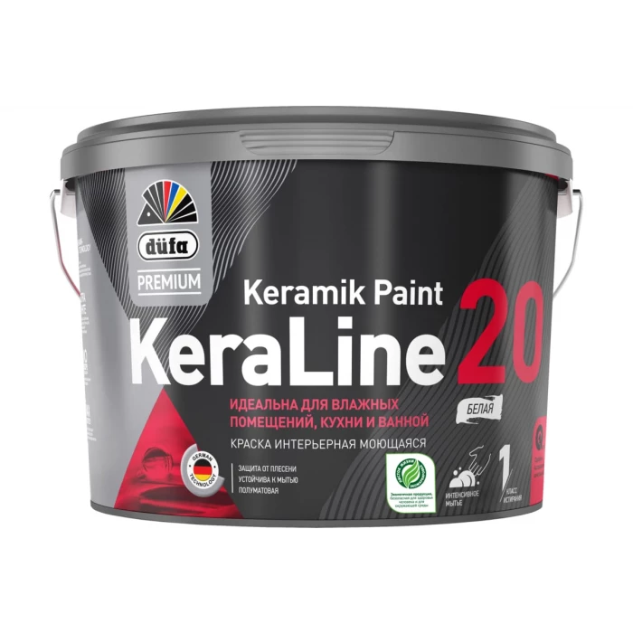 Краска Dufa Premium ВД KeraLine 20, база 1, 2,5 л МП00-006525