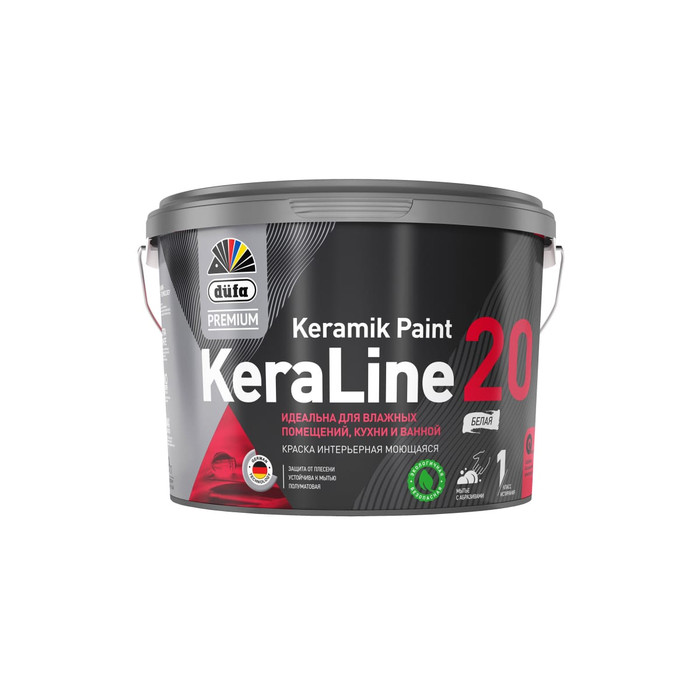 Краска Dufa Premium ВД KeraLine 20, база 1, 9 л МП00-006526