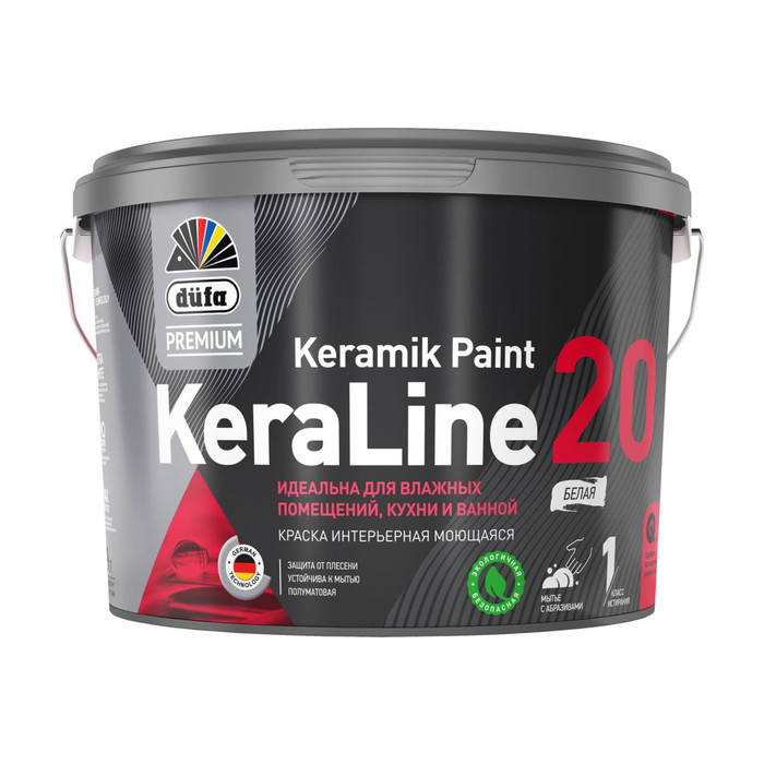 Краска Dufa Premium ВД KeraLine 20, база 3, 9 л МП00-006529